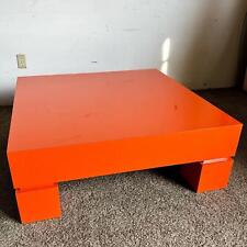 Postmodern Orange Lacquer Laminate Cubic Coffee Table - Delray Beach - US