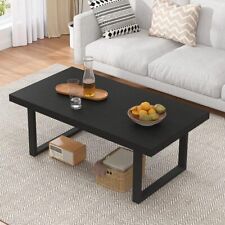 Black Coffee Table, Minimalist Industrial Wooden Center Table, Modern Simple R - Dayton - US