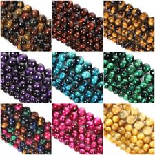 Pick 4/6/8/10/12MM Natural Multicolor Tiger Eye Loose Beads for Making Jewelry