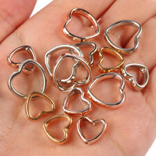 50pcs Heart Shape Beads Loose Spacer Connectors Jewelry Frame Making Accessories