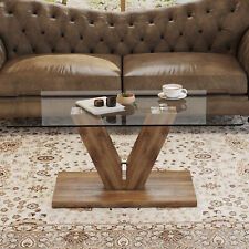 Modern minimalist style coffee table. Transparent tempered glass tabletop - Mumbai - India