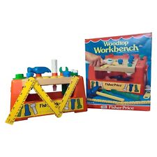 Fisher Price Wood Top Work Bench Construction Tools 927 Vintage 1980s