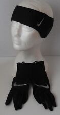 Nike Essential Headband & Gloves Set Women Black/Black/Silver XS/S