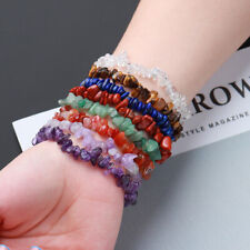 Natural Crystal Gemstone Bracelet Bead 7 Chakra Stone Stretch Jewellery Anxiety