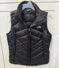 The North Face 550 Goose Down Puffer Vest Womens M Black Full Zip Outdoor Logo