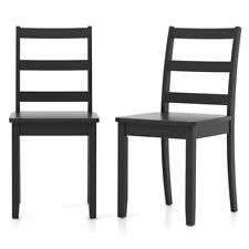 Set of 2 Wooden Dining Chairs Kitchen Living Room Side Stools W/ Rubberwood Legs - Fontana - US