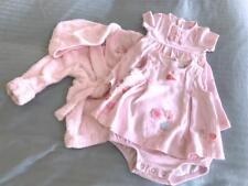 Three Baby Girl Clothing Items ~ Size 9 Months ~ Pink Bathrobe Dress & Romper