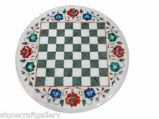 18 Marble Chess Table Top Inlay Handicraft Work Home Decor"