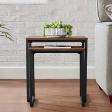 StyleWell Nesting Tables 19.68 x19.68 "x20.23" Square in Black Metal+Haze Wood - US"