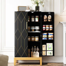 45''Kitchen Pantry Cabinet with Gold Trim with Doors and Adjustable Shelves US - Mumbai - India