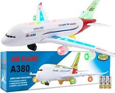 New Airplane Toys for Kids, Bump and Go Action Airbus A380 Model Airplane Toys - Brooklyn - US