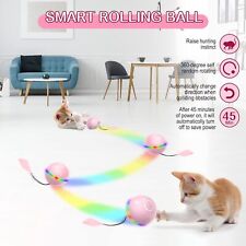 Interactive Cat Toys Ball with LED Light Catnip Rolling Spinning Smart Pet USB - US