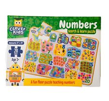 Clever Kids Numbers Search & Learn Floor Puzzle - 28 Piece - 21”x14 - NEW - Conyers - US"