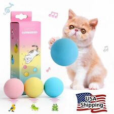 3X Cat Toys Gravity Ball Smart Touch Sounding Toys Interactive Pet Squeak Balls - CN