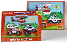 Wooden Puzzles for Toddlers – Jumbo Toddler Puzzles Set Emergency Transport Toys - Fair Oaks - US