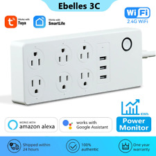 Tuya US Power Strip Wifi Smart Plug with Power Monitor 6 AC Socket 3 USB Port Ho - CN