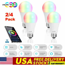 4/2Pack WiFi Smart LED Light Bulb Multicolor Compatible w/Alexa and Google Home - US