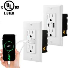 4.8A USB C Outlet Wall Charger Smart Fast Charging Tamper Resistant Receptacle×2 - South El Monte - US