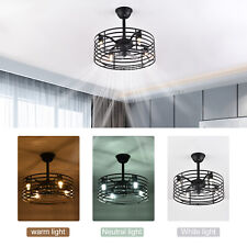 Farmhouse Ceiling Fan with Remote 20 Rustic Metal Cage Pendant Light Fixture - Chino - US"
