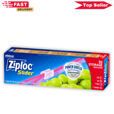 Ziploc Gallon Food Storage Slider Bags, Power Shield Technology 32 Count