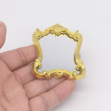 1:12 Miniature Dollhouse European Frame Gold Mirror Retro Furniture Accessories