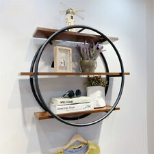 3 Tier Wall Hanging Storage Shelf Round Wooden Floating Shelves Geometric Decor - Toronto - Canada