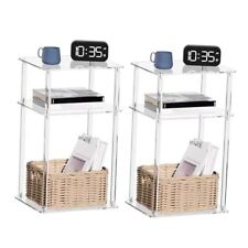 Small Acrylic Side Tables for Small Spaces, 14 L x 11.5" W x 23.2" H, 2-Pack - Toronto - Canada"