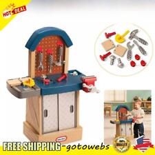 Kids Toy Tough Workshop Construction Play Set with 11 Pieces Tools Workbench US