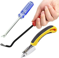 3 Pieces Heavy Duty Staple Remover Tools for Upholstery and Construction, Profes