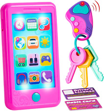 Pretend Play Smart Phone, Keyfob Key Toy and Credit Cards Set, Kids Toddler Cell - Lansing - US