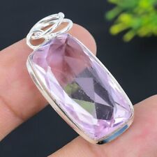 Pink Kunzite Gemstone Handmade 925 Sterling Silver Jewelry Pendant 1.77 V811"