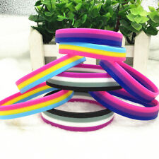 LGBT Silicone Wristband Bisexual Pansexual Gay Pride Lesbian Bracelet Jewelry