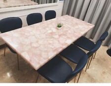 36x60" Rose Quartz Centerpiece Geode Furniture Table Dining Room Table Decors"