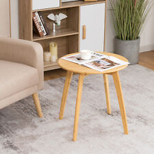 Bamboo Round End Table Modern Stylish Side Table w/ 20 Round Tabletop Natural - Fontana - US"