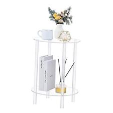 Acrylic Round End Table for Small Spaces, Small Side Table for Couch, Living - Miami - US