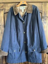 LL Bean Women’s Adirondack Barn Jacket Flannel Plaid Lined Blue 3XL Pet EXC