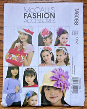 McCall's Fashion Accessories Pattern M6088 Child's & Girls' Headbands Hats Bags