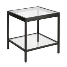 Meyer+Cross Side Table 20x22" Tempered Glass Top/Steel Frame Blackened Bronze - Toronto - Canada"