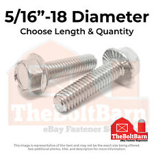 5/16-18 Stainless Serrated Hex Flange Bolts (Choose Length & Qty) - US"