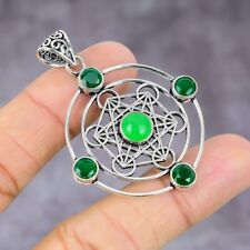 Multi Gemstone Handmade 925 Sterling Silver Gift Jewelry Round Pendant Variation