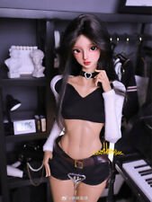 1/4MSD 1/3SD BJD Doll Clothes Elastic Spliced Long Sleeve Short Crop Top V-neck