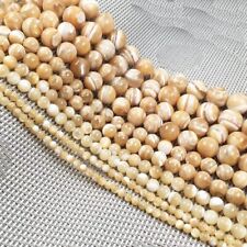 4-12MM Natural Shell Beading Round Loose Beads for Jewelry Making DIY 15.5''