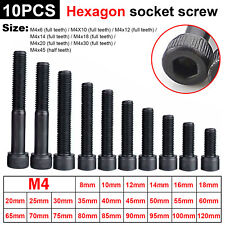 10~100PC M4 Hex Socket Cap Head Screws Bolts 12.9 Grade Alloy Steel DIN912 Black - Jamaica - US