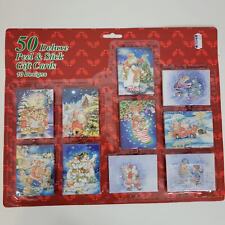 Vintage Christmas Deluxe Peel & Stick Gift Cards 50Pcs 10 Designs Sealed NEW