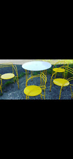 Set of 4 Minimalist French Chairs 'Lune D'argent' and Table by Pascal Mourgue - Toronto - Canada