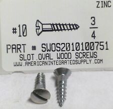 #10x3/4 Oval Head Slotted Wood Screws Steel Zinc Plated (25) - Detroit - US