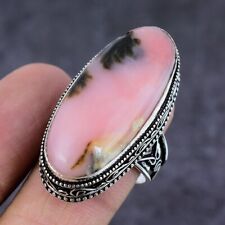 Pink Opal Gemstone Handmade 925 Sterling Silver Gift Jewelry Ring Size 9 Y320