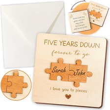 5 Year Anniversary Card Gift for Men Women - 5th Anniversary Card Gifts for Him