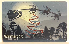 Walmart Christmas Santa's Sleigh Moonlit Forest Sparkly 2017 Gift Card FD-57159