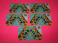 5x Giraffe HIGH FIVE - STARBUCKS Gift Cards - No Value - Brand New !